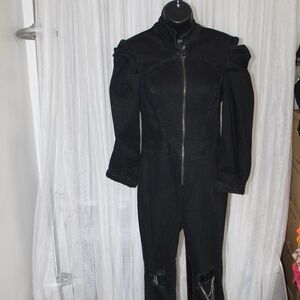 Renata Puff Should Distressed Jumpsuit.  Sz. 34 / PTP: 17.  Waist 15